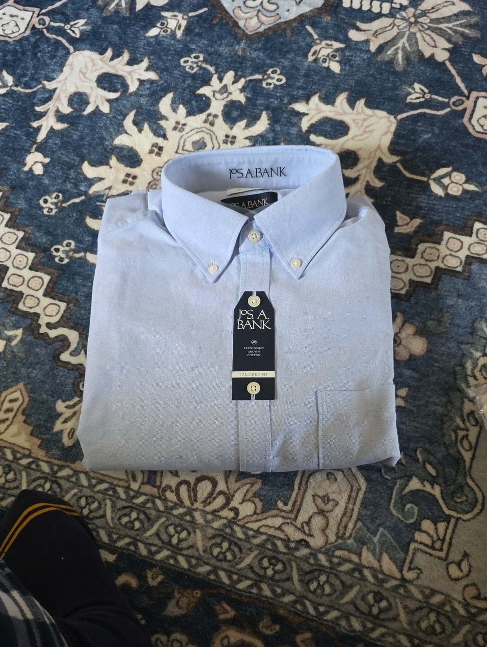 Jos. A. Bank Pale Blue Tailored Fit Button-Down Dress Shirt